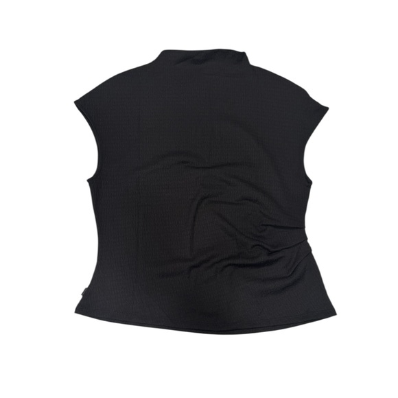 CALVIN KLEIN Black High Neck Short Sleeve Top NWT XL - Picture 9 of 13